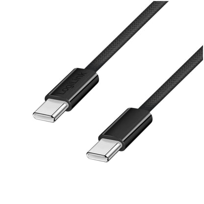 Kabel USB-C (m) => USB-C (m) 2.0 magnetni ovoj 1,0m 100W 5A/20V 480Mb/s PD3 črn LogiLink (CU0231)