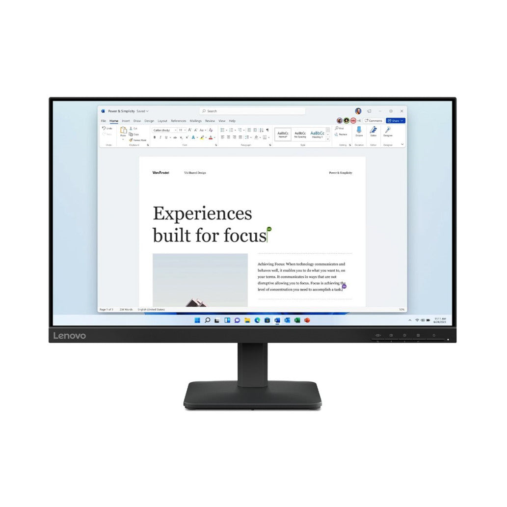 Monitor Lenovo 60,5 cm (23,8") L24-4e 1920x1080 100Hz IPS 4ms VGA HDMI  sRGB99%