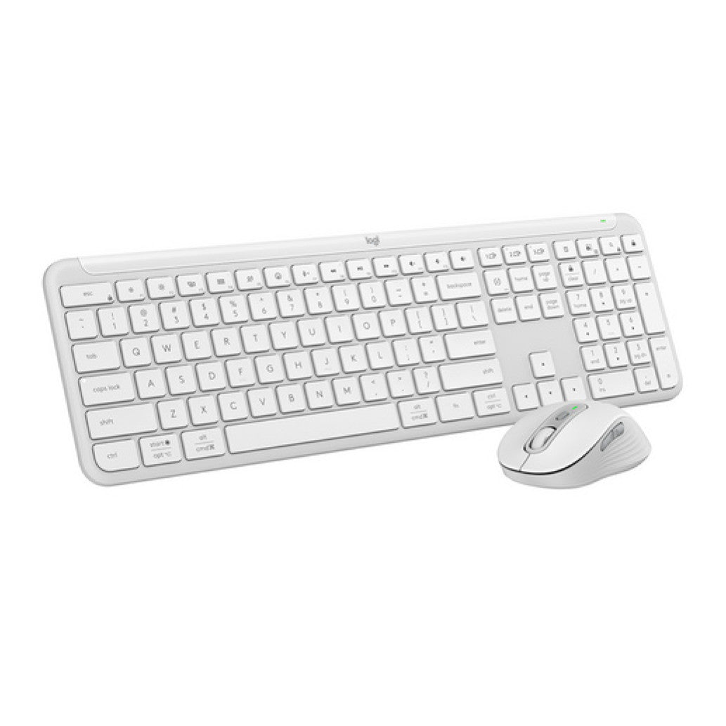 Tipkovnica in miš Logitech brezžična + Bluetooth Signature Slim Combo MK950 SLO bela Bolt USB reciever SLO gravura (920-012491)
