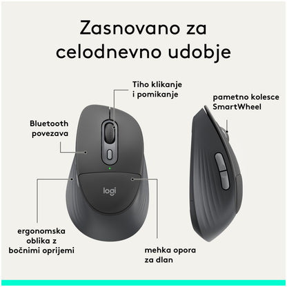 Tipkovnica in miš Logitech brezžična + Bluetooth MK880 Signature Comfort Plus grafitna Slovenski nabor znakov (920-014161)