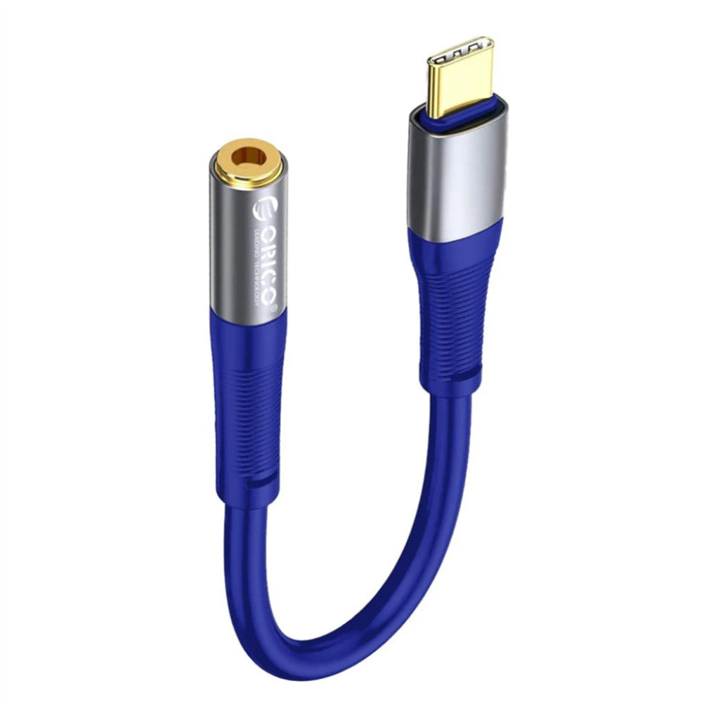Adapter avdio USB-C (m) => 3,5mm (ž) 0,20m AXC-02 Orico moder (ORICO-AXC-02-BL-BP)