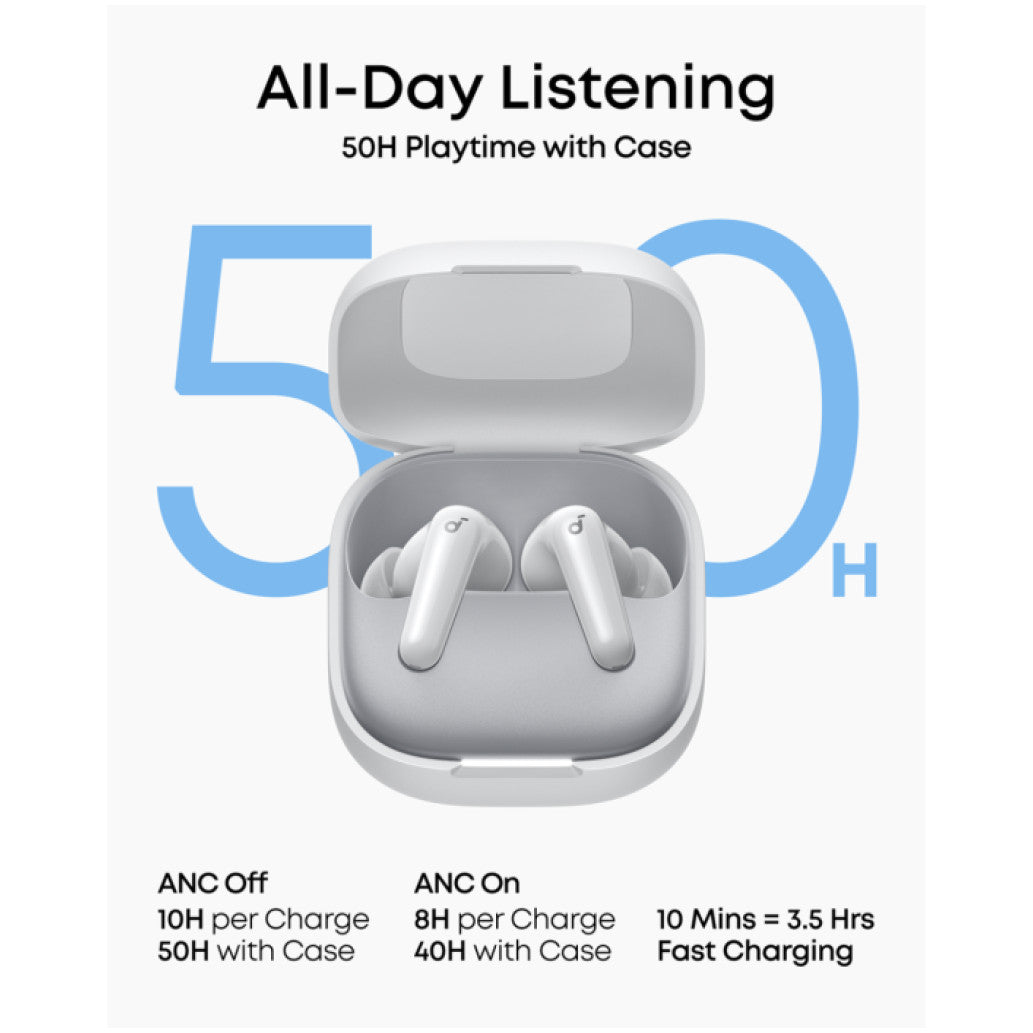 Slušalke brezžične Anker ušesne z mikrofonom BT Soundcore R60i NC bele (D1202G21)