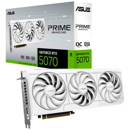 Grafična kartica nVidia RTX5070 Asus Prime OC Edition bela - 12GB GDDR7 (90YV0M19-M0NA00)