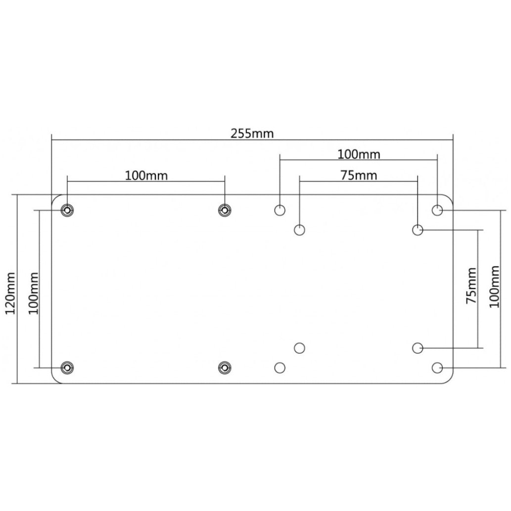 Nosilec za miniPC in multimedijske predvajalnike VESA 75x75 in 100x100mm (IB-MSA103-VM)