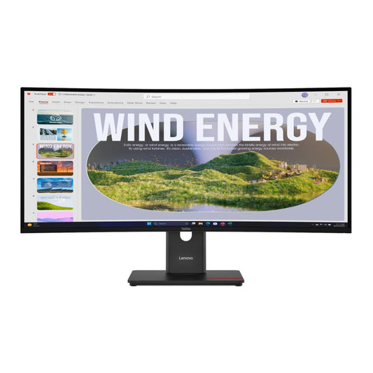 Monitor Lenovo 86,4 cm (34,0") T34WD-40 3440x1440 Curved 120Hz VA 4ms HDMI DisplayPort USB-C 100W 3xUSB3.2 USB-C-Out HAS  sRGB99% RJ45 HDR10 ThinkVision