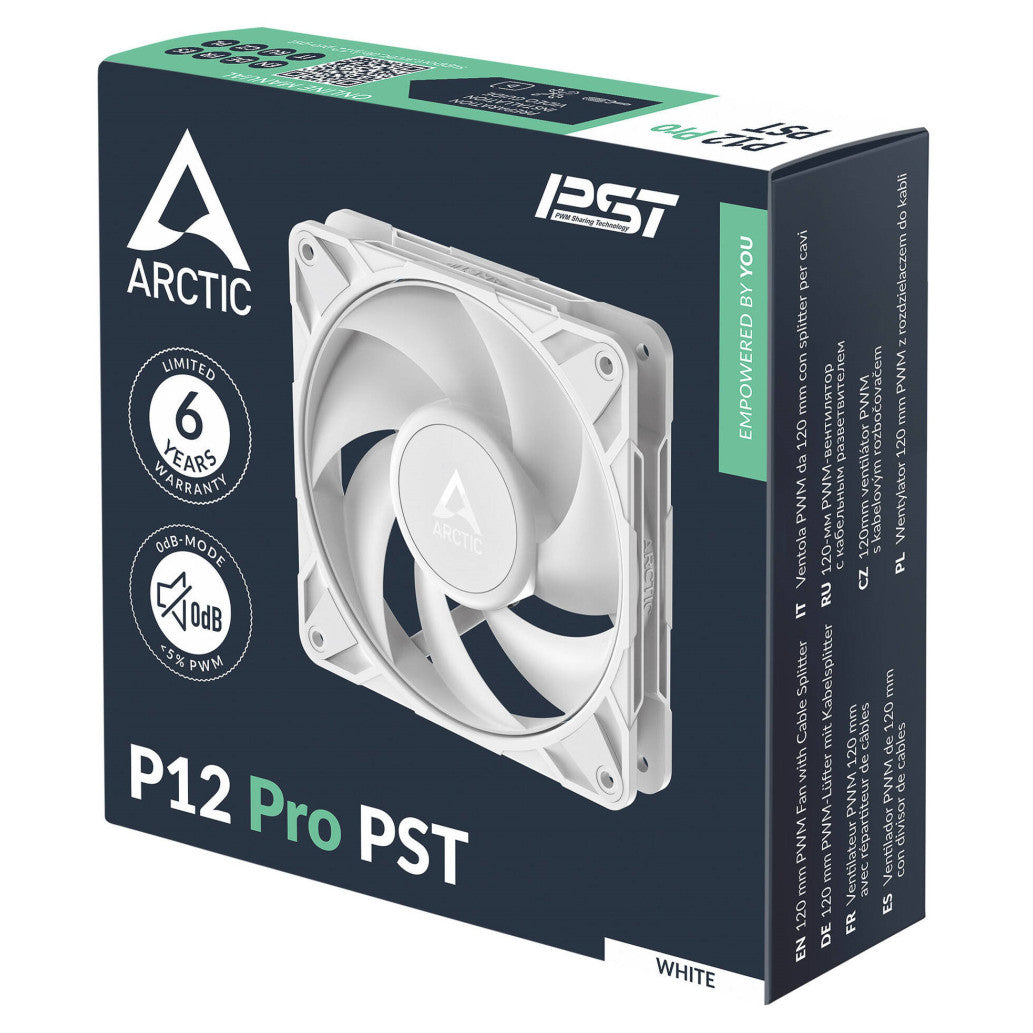 Ventilator Arctic P12 Pro PST 120mm bela