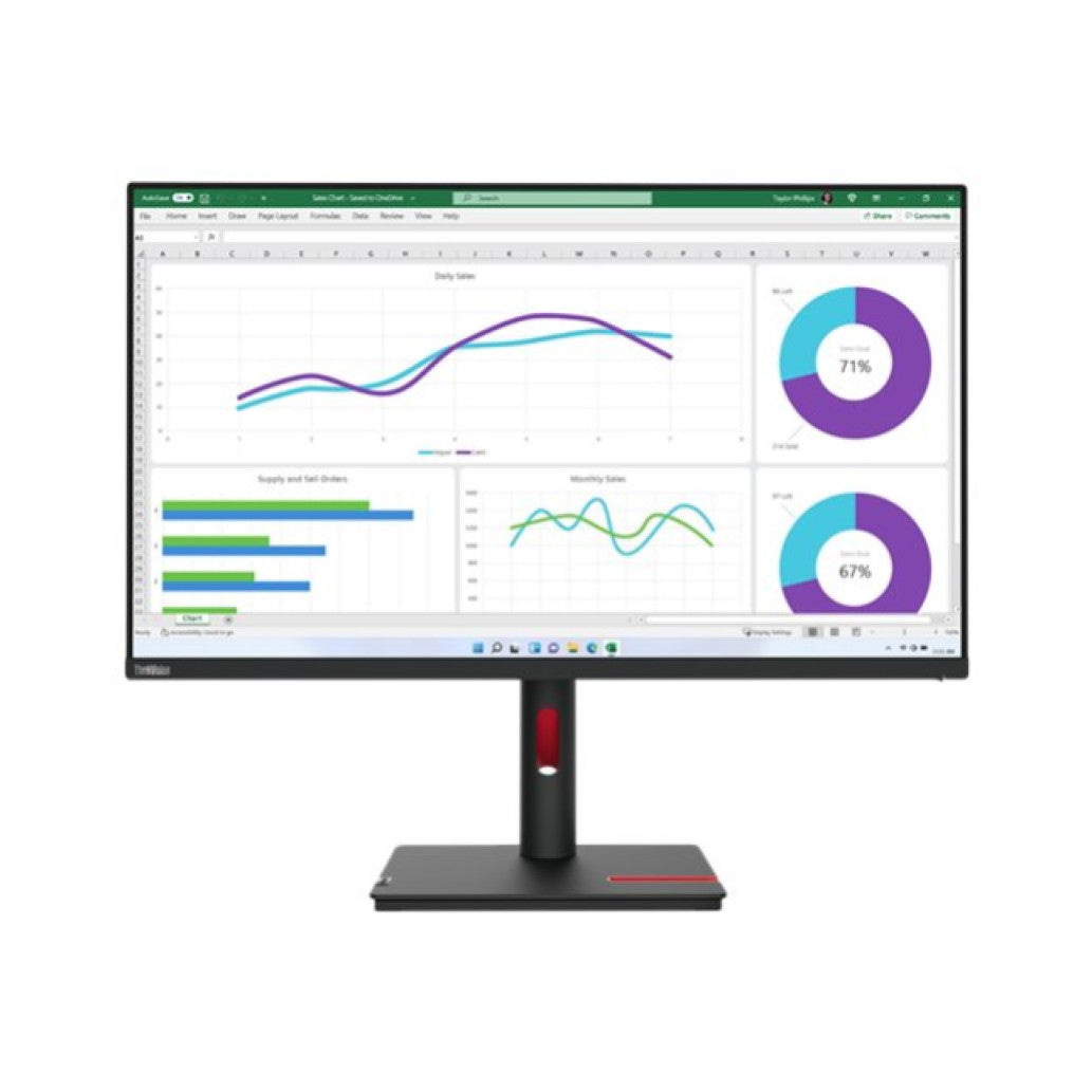 Monitor Lenovo 80 cm (31,5") T32h-30 2560x1440 IPS 4ms HDMI DisplayPort USB-C 90W 4xUSB3.2 Pivot Zvočniki  sRGB99%