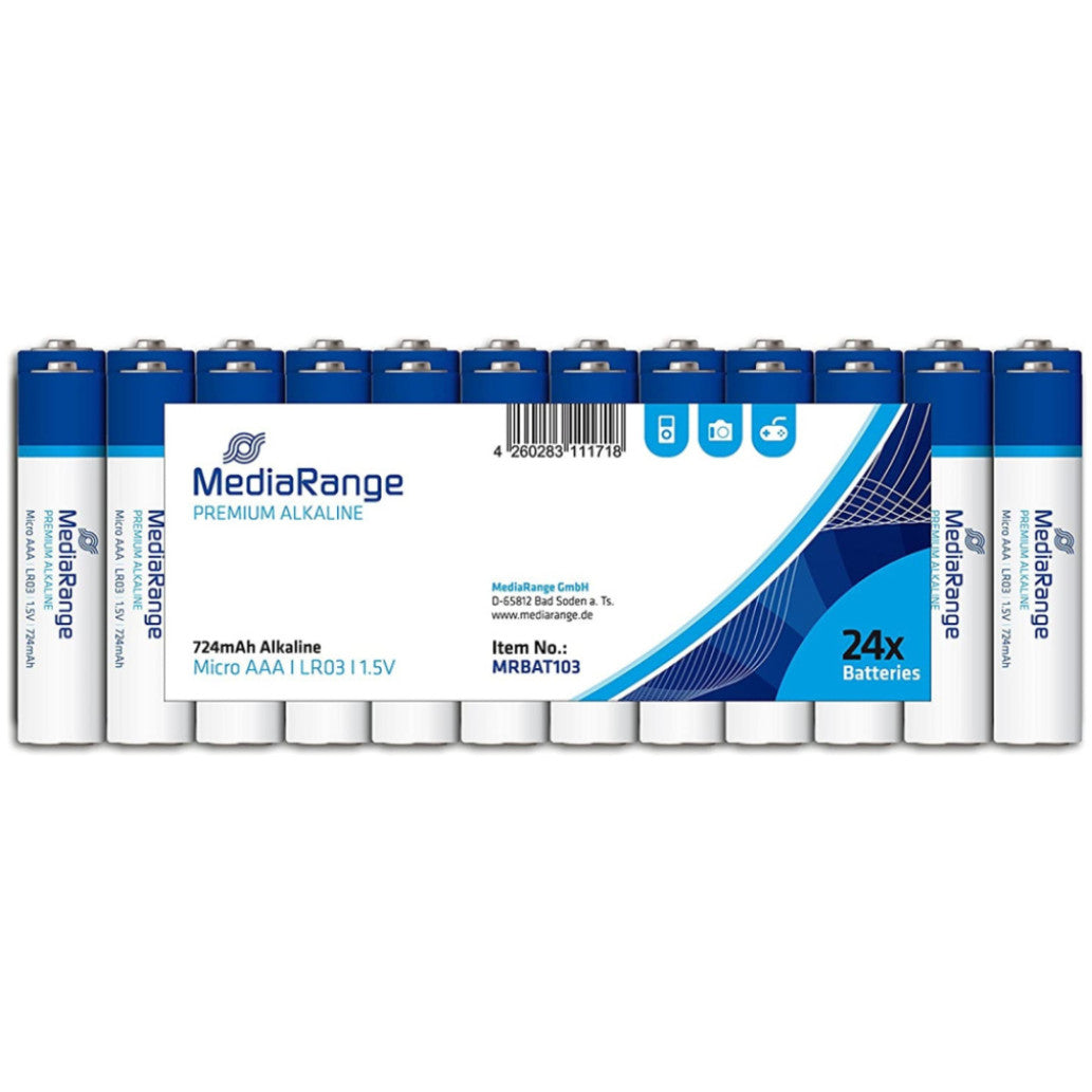 Baterijski vložek MediaRange MRBAT103 1,5V AAA/LR03 24 kos Premium Alkalne (111589)