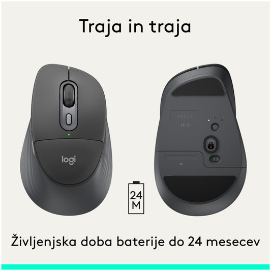 Miš Bluetooth Logitech Signature Comfort Plus M850 L velikost grafitna (910-007715)