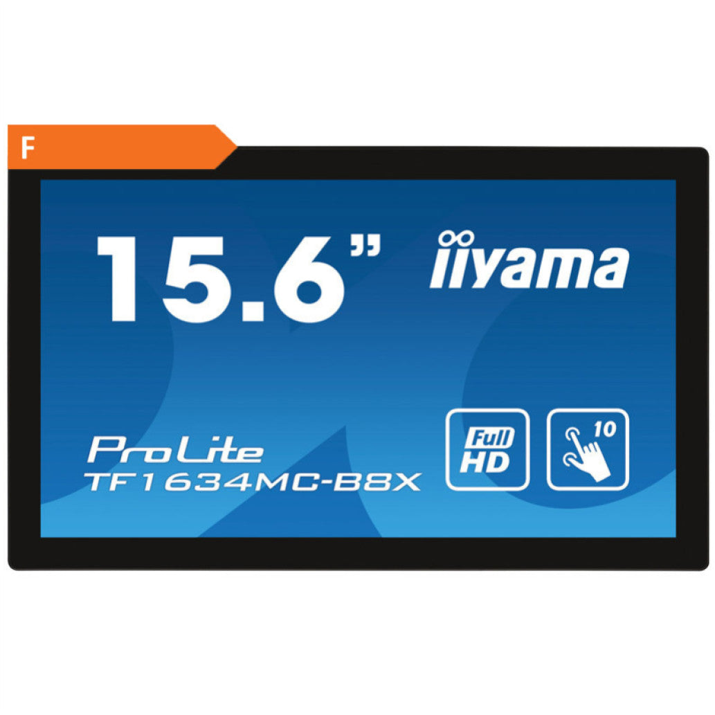 Monitor touch Iiyama 39,6 cm (15,6") TF1634MC-B8X 1920x1080 POS IPS 25ms VGA HDMI DisplayPort USB OpenFrame  7H ProLite