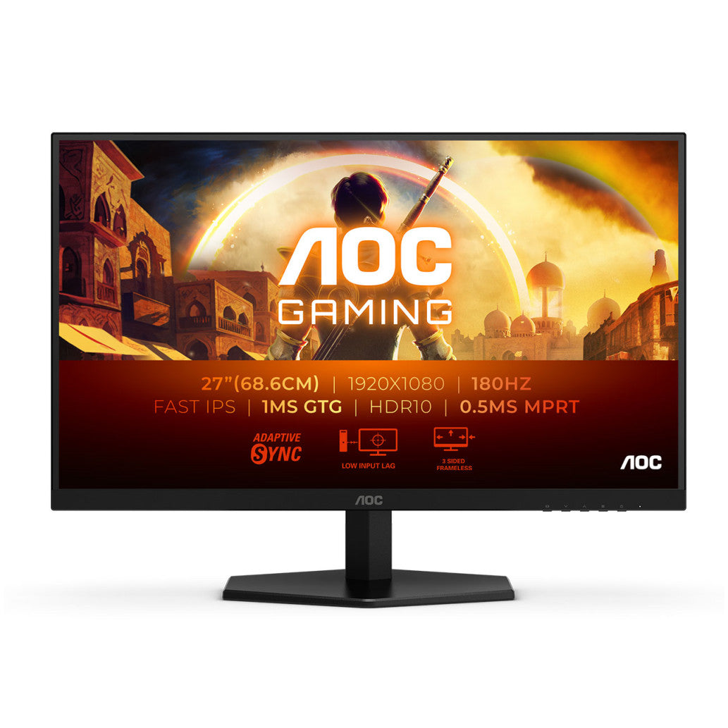 Monitor AOC 68,6 cm (27,0") 27G42E 1920x1080 Gaming 180Hz Fast-IPS 0,5ms HDMI DisplayPort  DCI-P3-94% AdaptiveSync G4