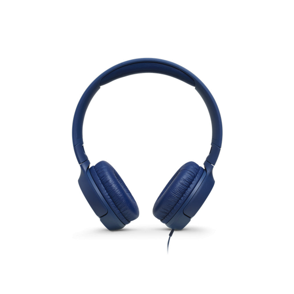 Slušalke žične JBL naglavne 1x3,5mm Tune 500 modre z mikrofonom (JBLT500BLU)