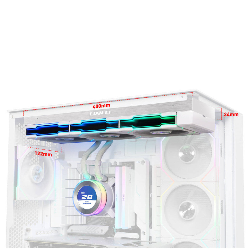 Vodno hlajenje Lian-Li HYDROSHIFT II LCD-C 360TL - 360mm RGB bela (GHS2LCD36TW)