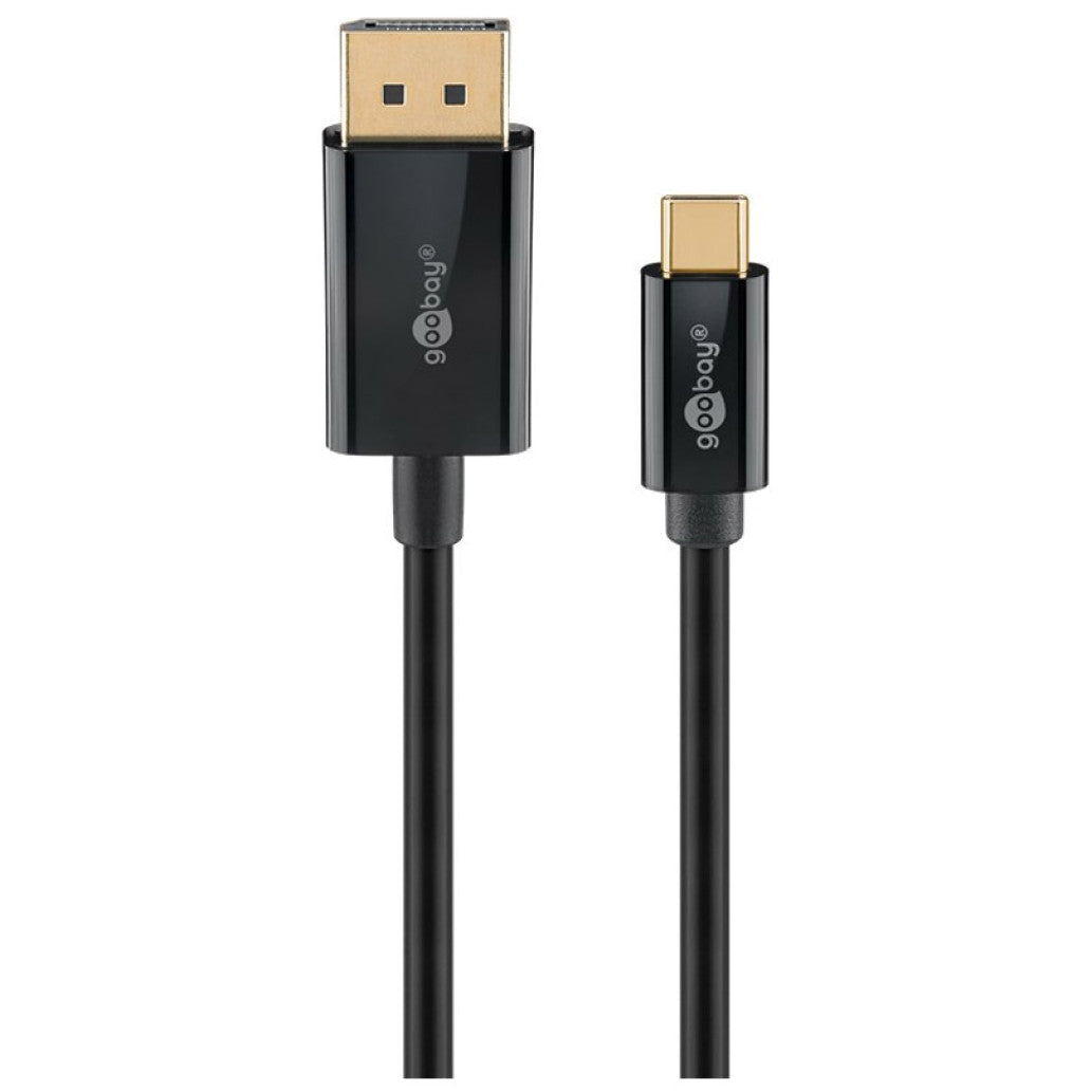 Kabel USB-C => DisplayPort 1.2 2,00m UHD 4K@60HZ črn Goobay (75705)