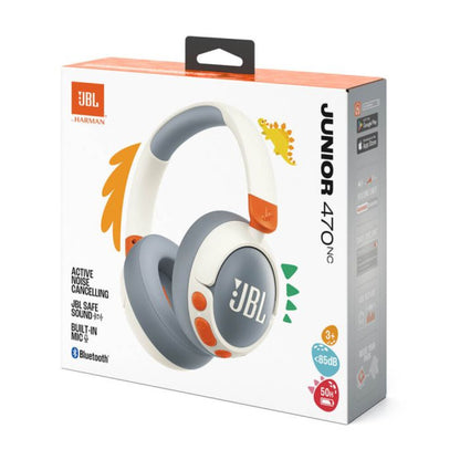Slušalke brezžične JBL naglavne BT/1x3,5mm JR470NC bele Bluetooth otroške (JBLJR470NCWHT)