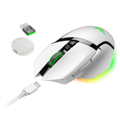 Miš Razer brezžična + Bluetooth Basilisk V3 Pro optična gaming 30000DPI RGB bela (RZ01-04620200-R3G1)