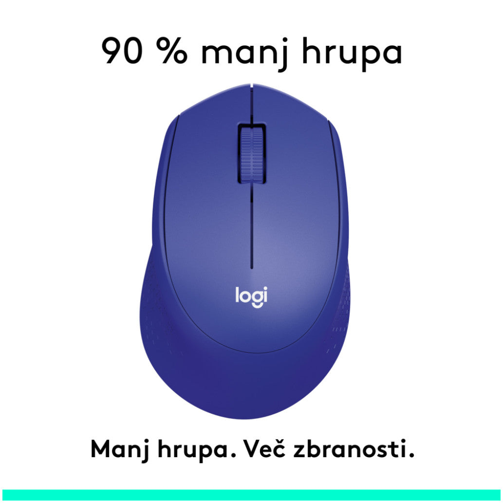 Miš Logitech brezžična optična M330 modra silent plus (910-004910)