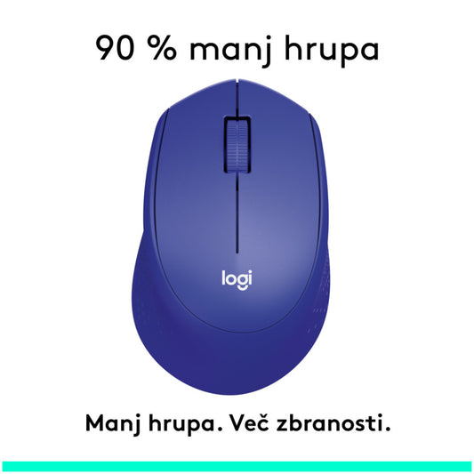 Miš Logitech brezžična optična M330 modra silent plus (910-004910)