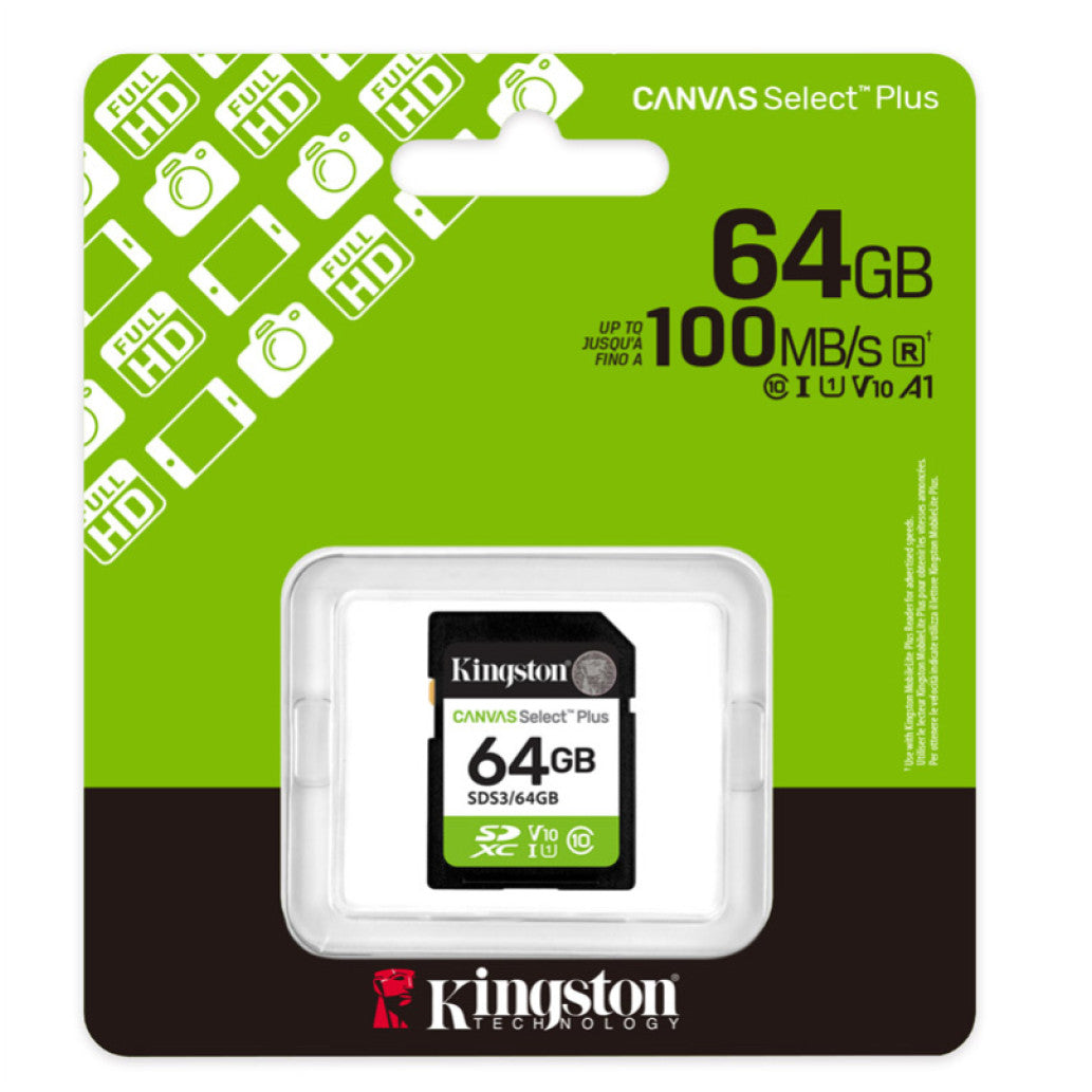 Spominska kartica SDXC 64GB Kingston Canvas Select Plus 100MB/s/U1 V10 UHS-I (SDS3/64GB)