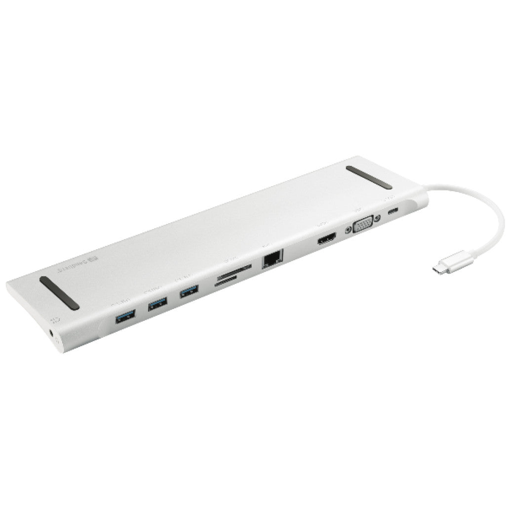 Priklopna postaja USB-C => Sandberg USB-C 10 v 1 Docking postaja za prenosnike