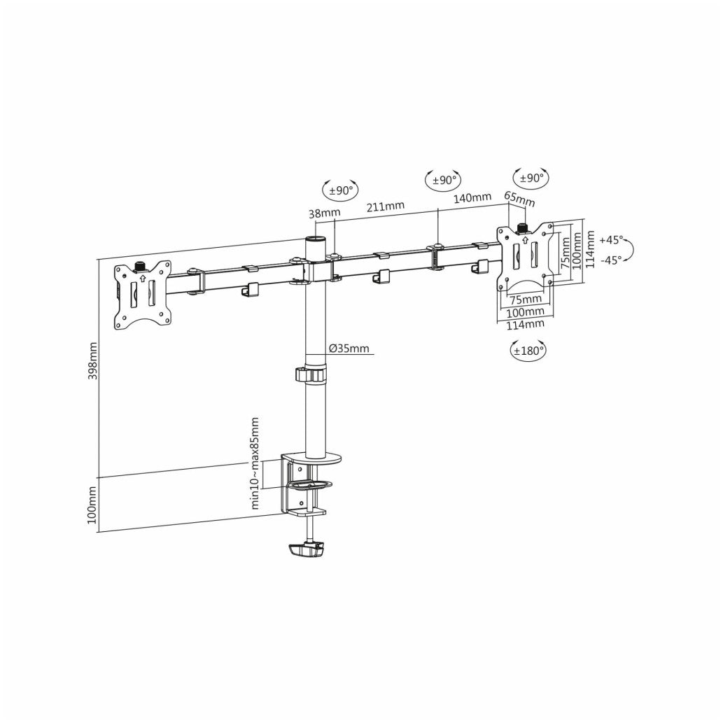 Nosilec za LCD monitor 15"-32" do 8kg Digitus (DA-90400)