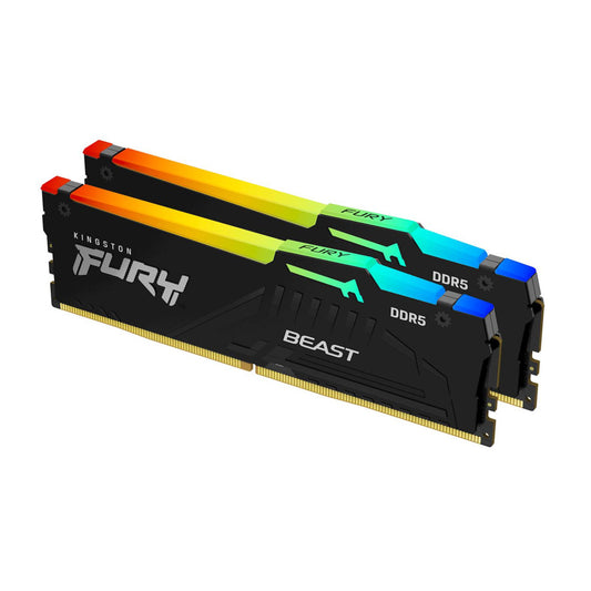 DDR5 32GB 5600MHz CL40 KIT (2x16GB) Kingston RGB Fury Beast 1,25V črna (KF556C40BBAK2-32)