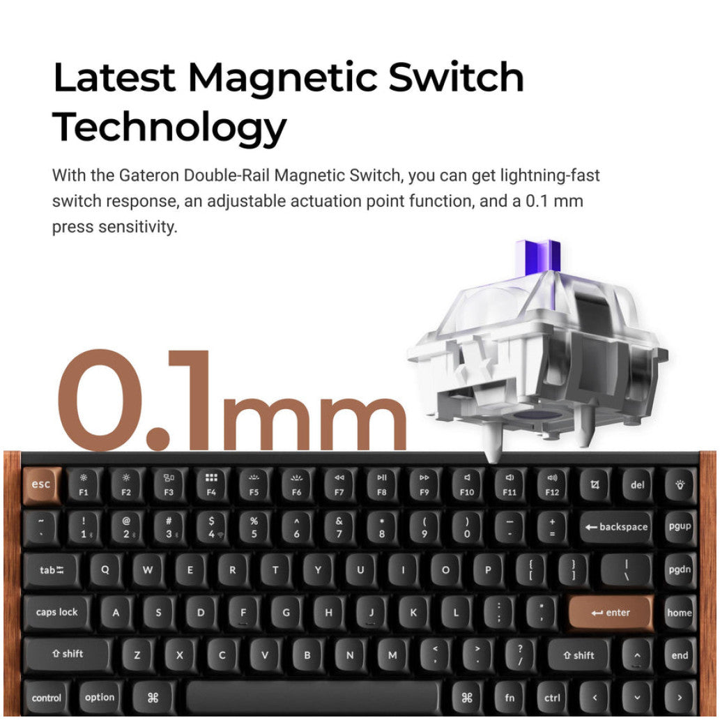 Mehanska Tipkovnica brezžična Keychron UK | črna RGB (Nebula magnetic switch) (K2H-F1-UK)