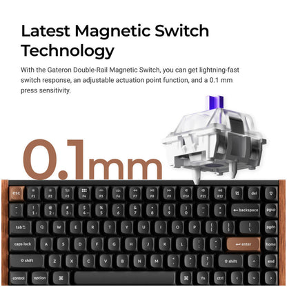 Mehanska Tipkovnica brezžična Keychron UK | črna RGB (Nebula magnetic switch) (K2H-F1-UK)