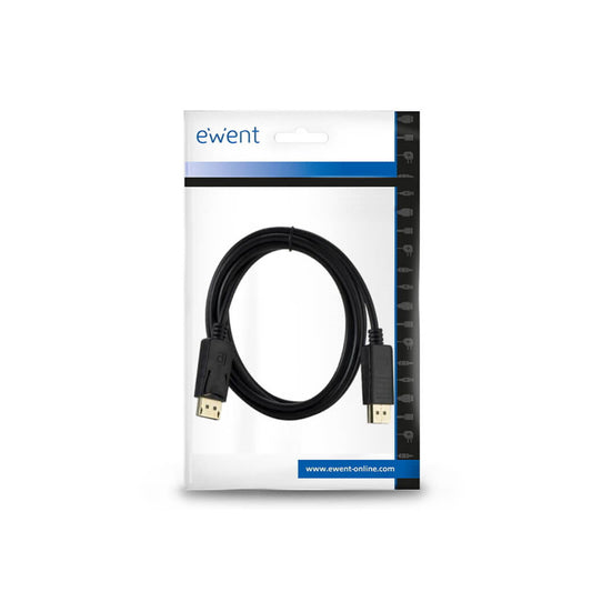 Kabel DisplayPort(m)=>DisplayPort(m) 3,00m 8K/60Hz 4K/120Hz pozlačeni konektorji črn Ewent(EC1407)
