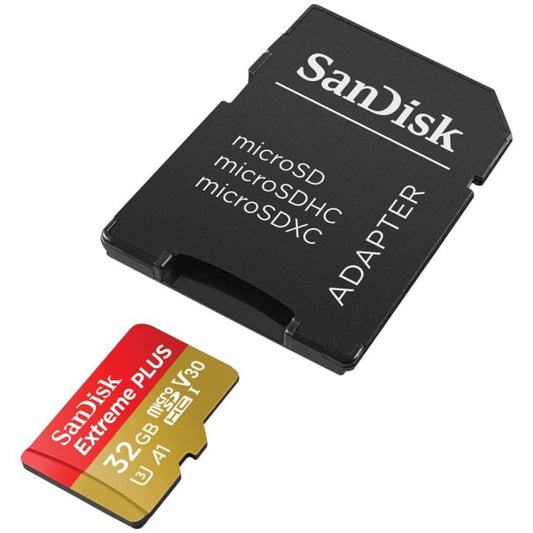 Spominska kartica microSDXC 32GB Sandisk Extreme Plus 100MB/s/60MB/s U3 V30 UHS-I A1 +adapter (SDSQXBG-032G-GN6MA)