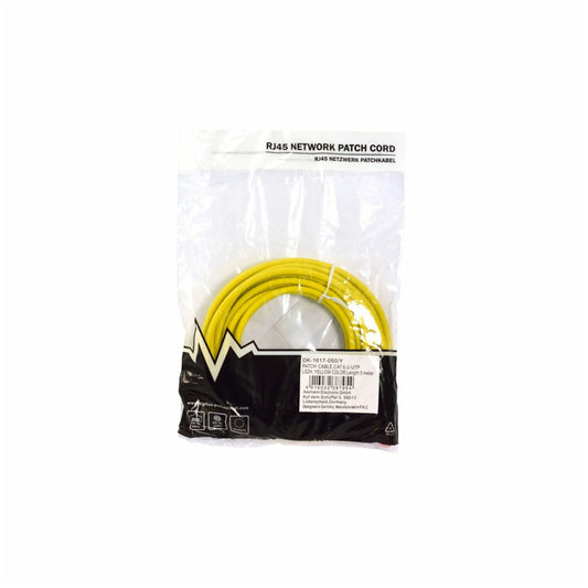 KABEL PATCH UTP Cat 6 5,00m RJ45 Digitus rumen (DK-1617-050/Y)