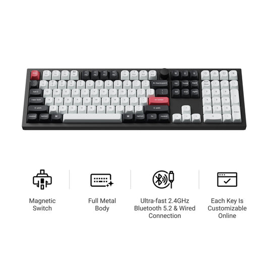 Mehanska Tipkovnica brezžična Keychron Q6 HE QMK UK | črna RGB (Nebula magnetic switch) (Q6H-M1-UK)