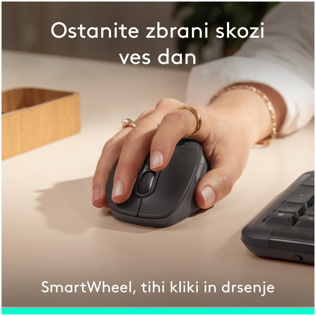 Miš Bluetooth Logitech Signature Comfort Plus M850 L velikost grafitna (910-007715)
