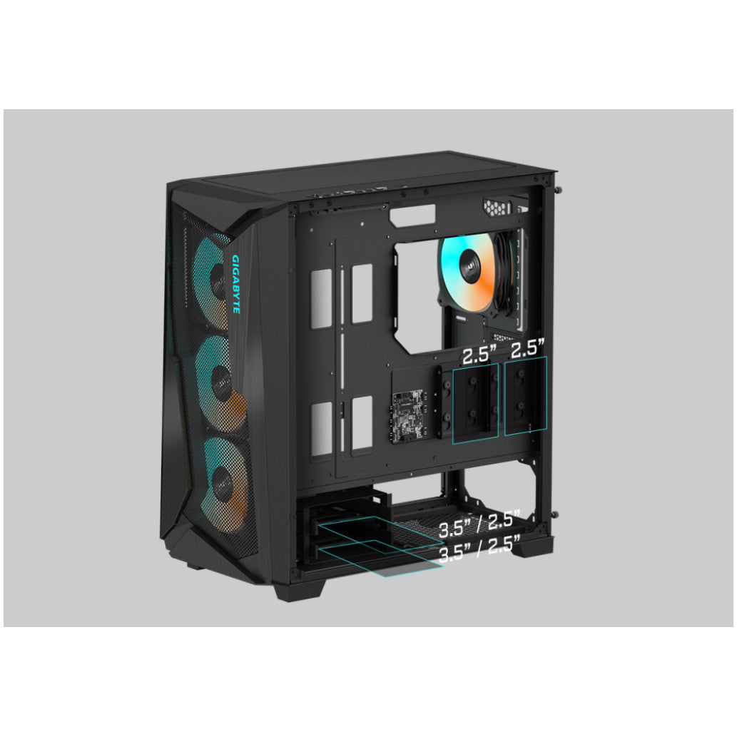Ohišje GigaByte C301 GLASS V2 ATX - črna RGB