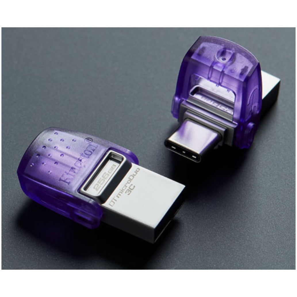 Spominski ključek 64GB USB 3.2/microUSB Kingston DT microDuo3G3 200MB/s plastičen microduo s pokrovčkom moder (DTDUO3CG3/64GB)
