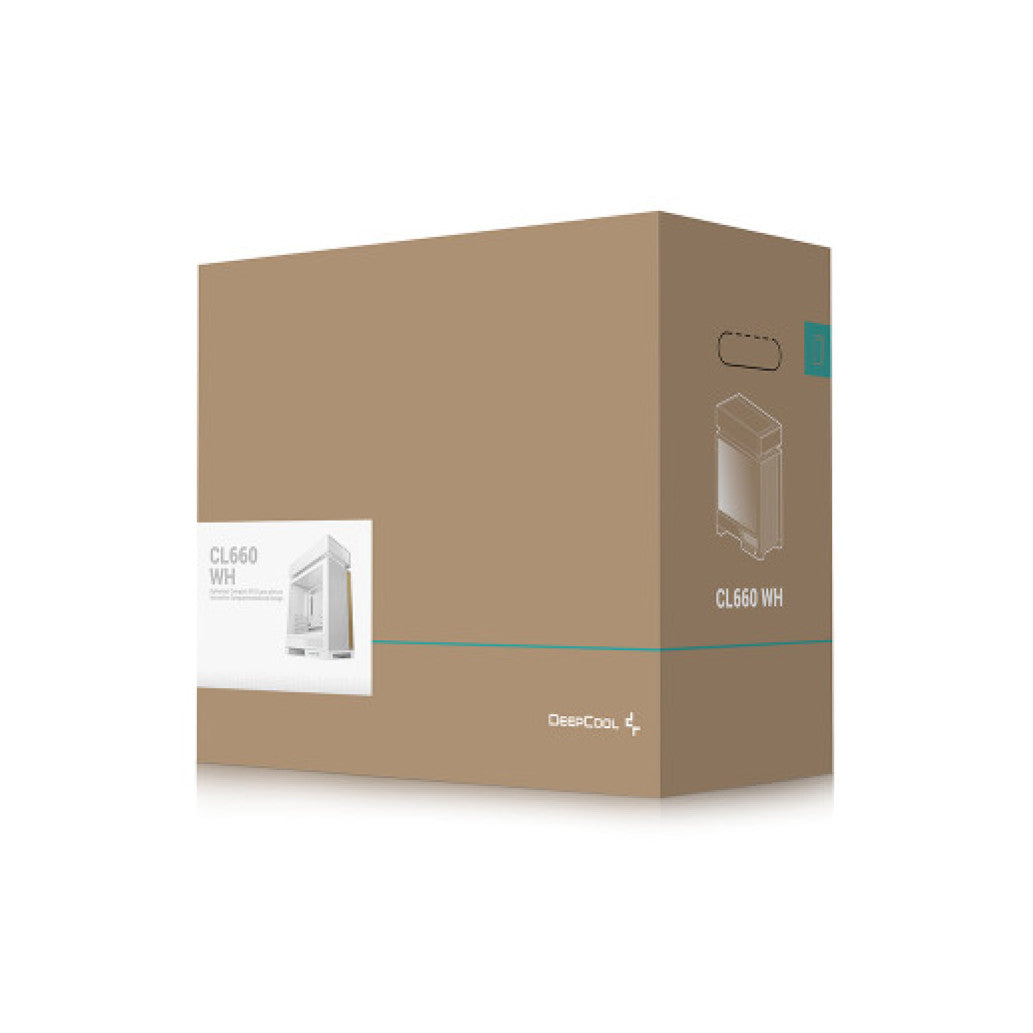 Ohišje Deepcool CL600-WH MidiATX - bel ARGB