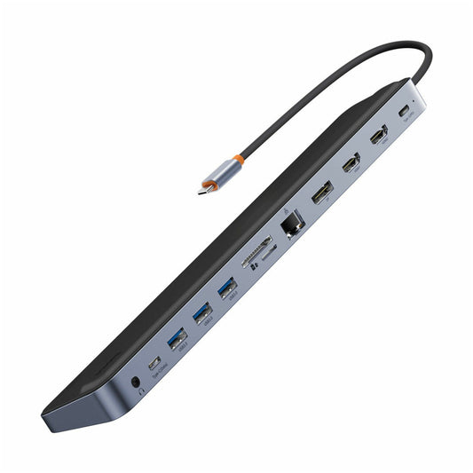 Priklopna postaja USB-C => BASEUS EliteJoy Gen2 2xHDMI 1xDisplayPort 3xUSB USB-C 100W RJ45 Čitalec kartic (WKSX030213)