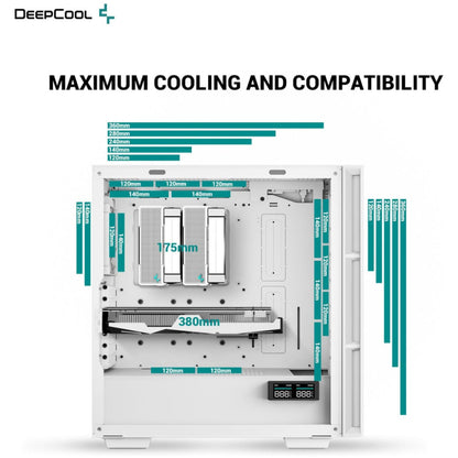 Ohišje Deepcool CH560 Digital MidiATX - bela RGB