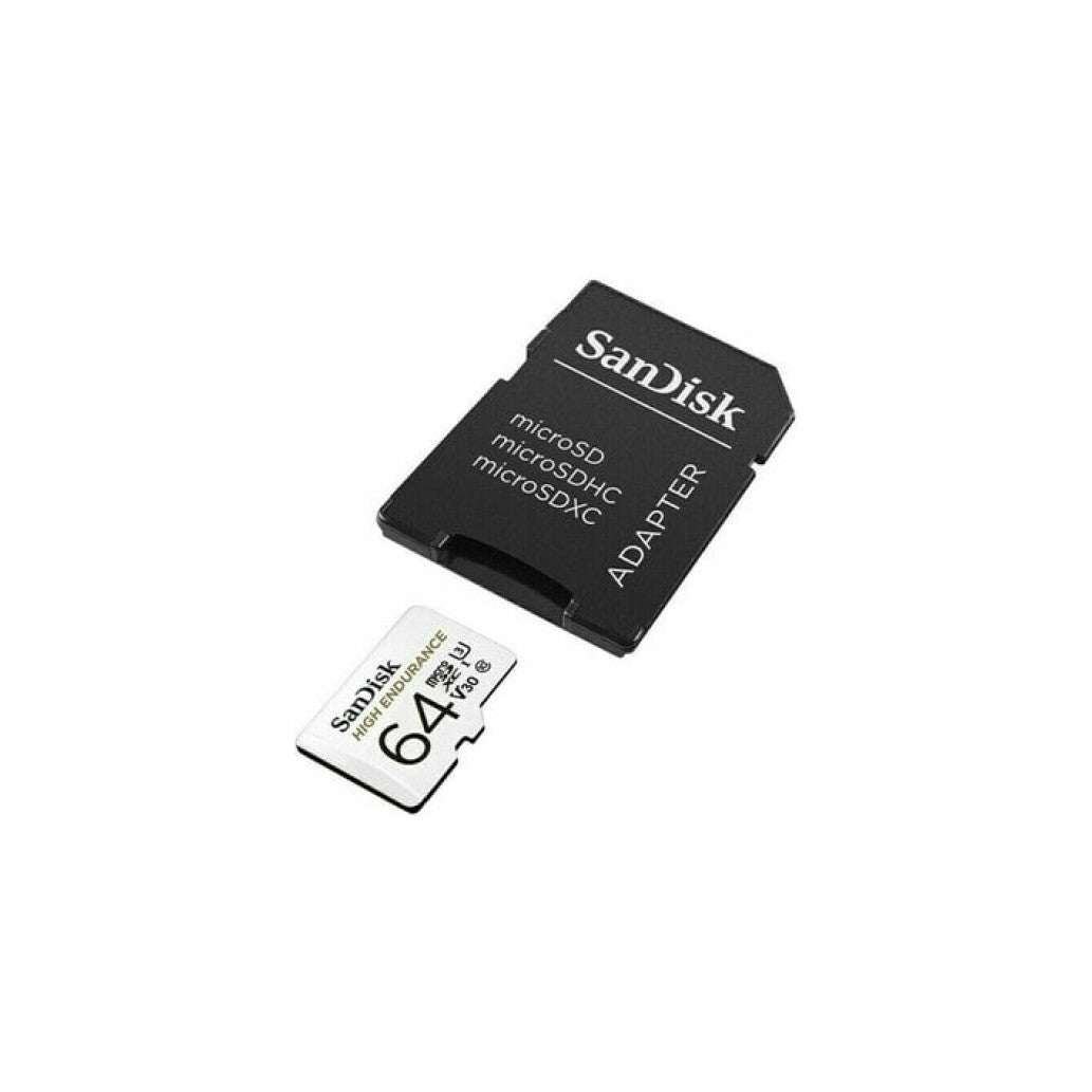 Spominska kartica microSDXC 64GB Sandisk High Endurance 100MB/s/40MB/s U3 V30 UHS-I +adapter (SDSQQNR-064G-GN6IA)