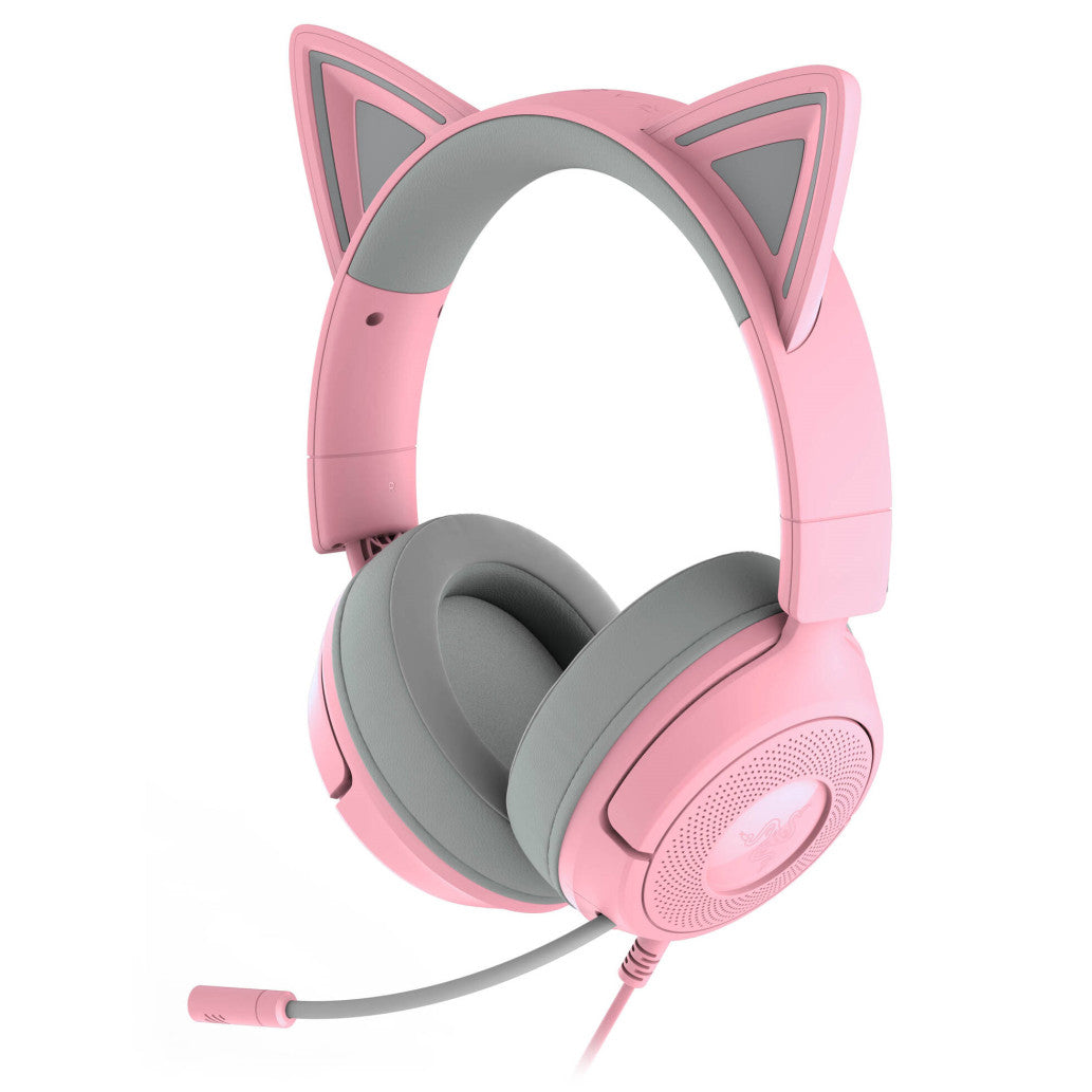 Slušalke žične Razer naglavne z mikrofonom 1x3,5mm Kraken Kitty V3 X roza Gaming (RZ04-05350100-R3M1)