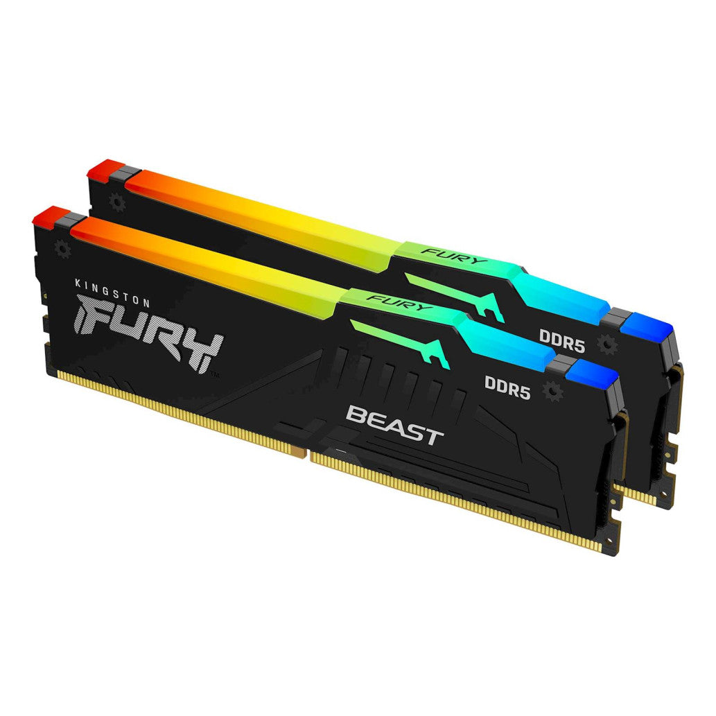 DDR5 64GB 6400MHz CL32 KIT (2x32GB) Kingston RGB Fury Beast 1,4V črna (KF564C32BBEAK2-64)