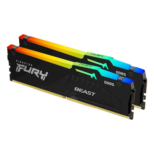 DDR5 64GB 6400MHz CL32 KIT (2x32GB) Kingston RGB Fury Beast 1,4V črna (KF564C32BBEAK2-64)