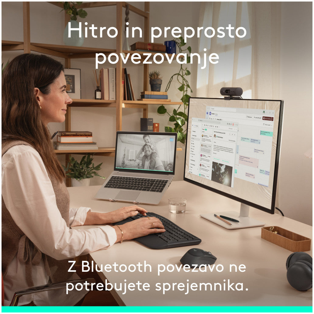 Tipkovnica in miš Logitech brezžična + Bluetooth MK880 Signature Comfort Plus grafitna Slovenski nabor znakov (920-014161)