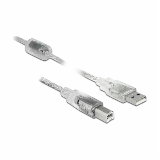 Kabel USB A => B 1,00m Delock dvojno oklopljen transparent (83892)