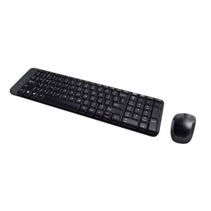 Tipkovnica in miš Logitech brezžična desktop MK220 US international črna (920-003168US)