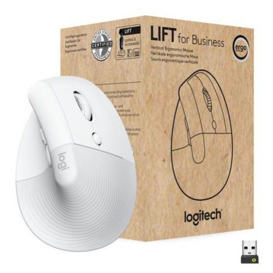 Miš brezžična + Bluetooth Logitech Lift Vertical For Business 4000DPI ergonomična bela (910-006496)