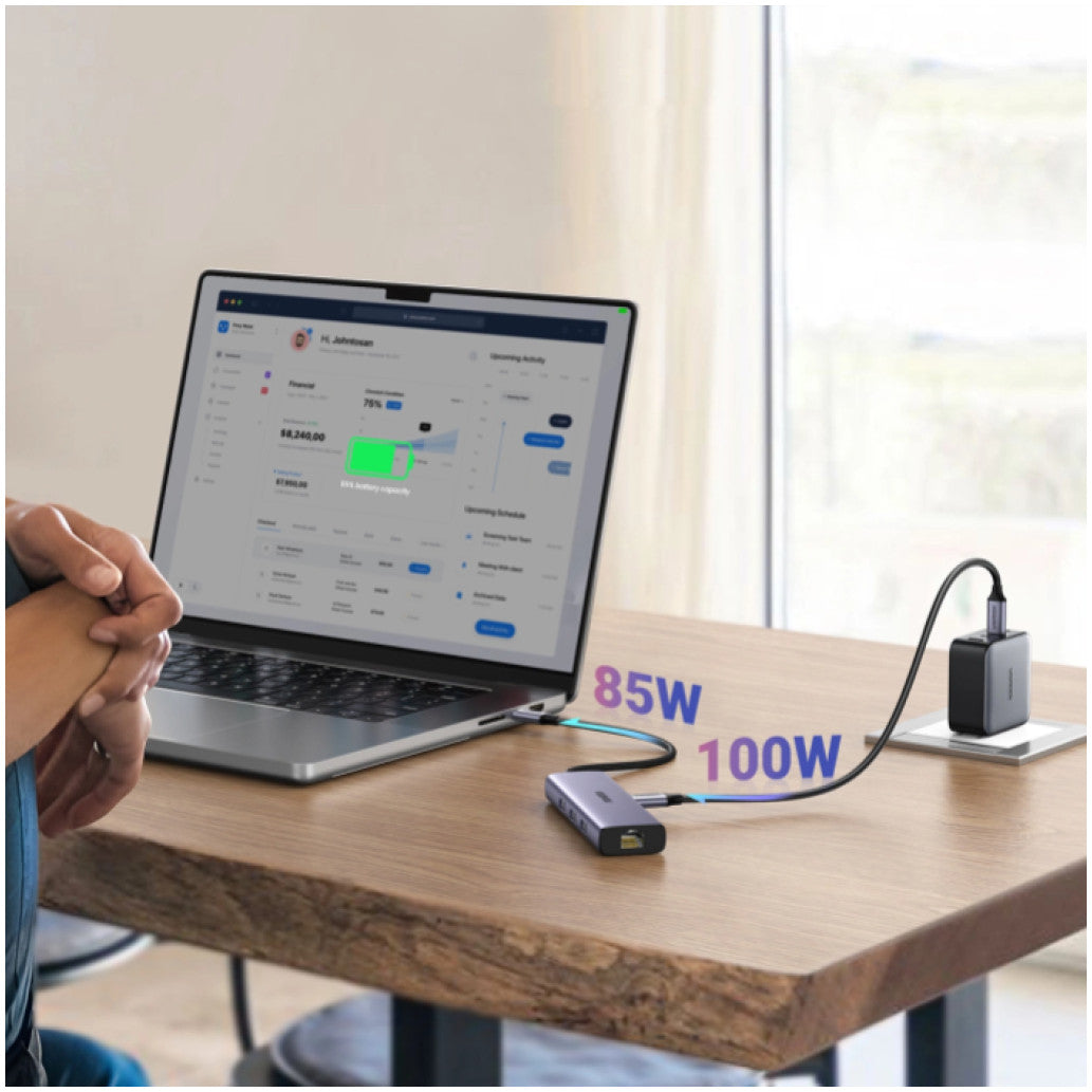 Priklopna postaja USB-C => Ugreen 15598 HDMI 3xUSB USB-C 100W 1xRJ45 - (15598)