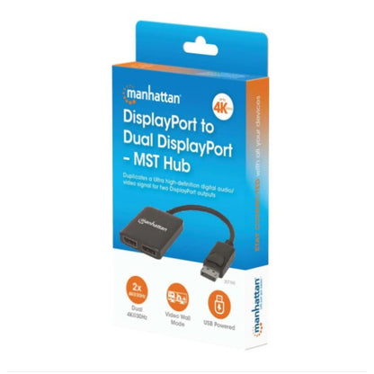 Adapter DisplayPort(m)=> 2x DisplayPort(ž) v1.2 4K@30Hz MST (207768)
