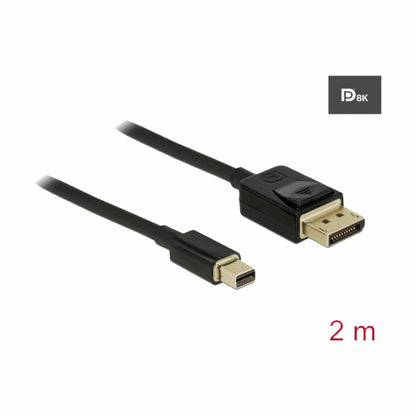 Kabel DisplayPort mini (m) => DisplayPort (m) 2,00m Delock 8K@60Hz (84928)