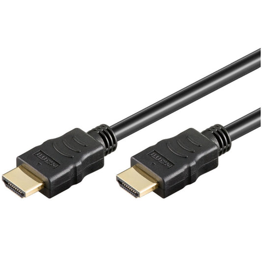 Kabel HDMI(m)=>HDMI(m) v2.0 5,00m 4K/60Hz pozlačeni kontakti z ethernet povezavo črn Goobay (61161)